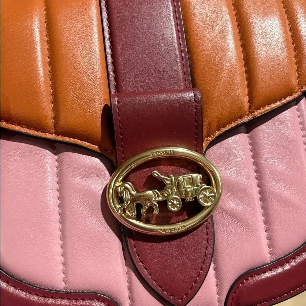 COACH Georgia Saddle Bag with Colorblock Puffy Quilting